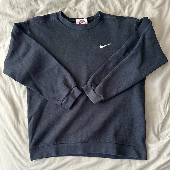 (SOLD) Nike Black Swoosh Crewneck - Picture 1 of 6
